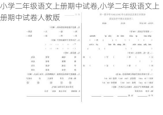 小学二年级语文上册期中试卷,小学二年级语文上册期中试卷人教版-第3张图片-星梦范文网