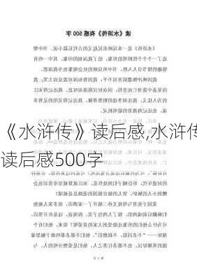 《水浒传》读后感,水浒传读后感500字-第1张图片-星梦范文网