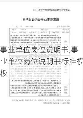 事业单位岗位说明书,事业单位岗位说明书标准模板-第2张图片-星梦范文网