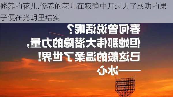 修养的花儿,修养的花儿在寂静中开过去了成功的果子便在光明里结实-第2张图片-星梦范文网