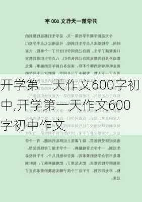 开学第一天作文600字初中,开学第一天作文600字初中作文