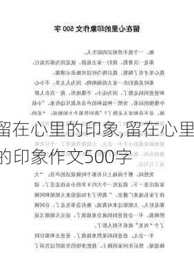 留在心里的印象,留在心里的印象作文500字-第1张图片-星梦范文网