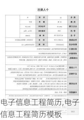 电子信息工程简历,电子信息工程简历模板