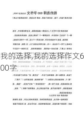 我的选择,我的选择作文600字