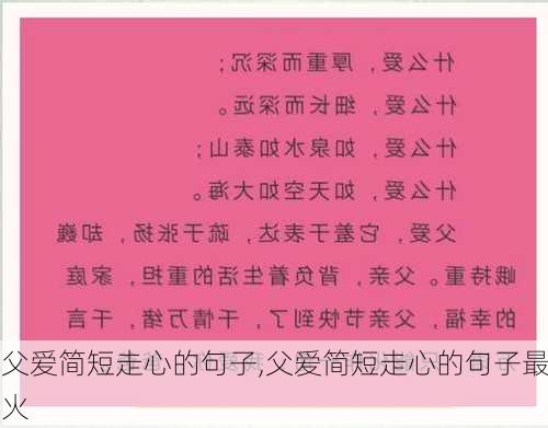 父爱简短走心的句子,父爱简短走心的句子最火