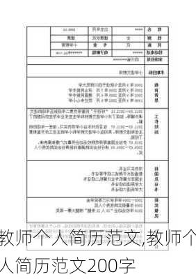 教师个人简历范文,教师个人简历范文200字-第3张图片-星梦范文网