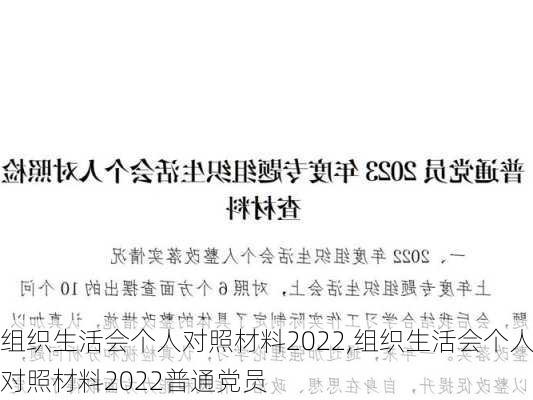 组织生活会个人对照材料2022,组织生活会个人对照材料2022普通党员