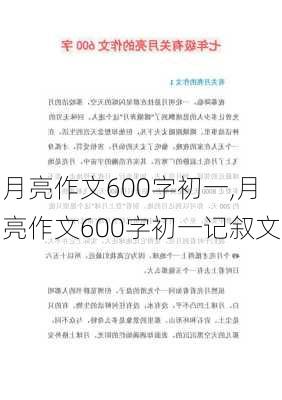 月亮作文600字初一,月亮作文600字初一记叙文-第3张图片-星梦范文网