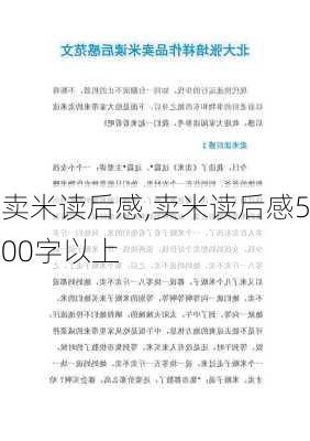 卖米读后感,卖米读后感500字以上-第1张图片-星梦范文网