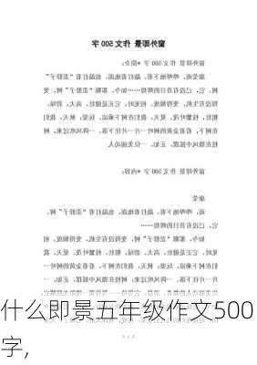 什么即景五年级作文500字,