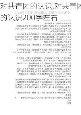 对共青团的认识,对共青团的认识200字左右