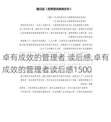 卓有成效的管理者 读后感,卓有成效的管理者读后感1500-第3张图片-星梦范文网