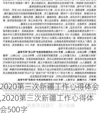 2020第三次新疆工作心得体会,2020第三次新疆工作心得体会500字