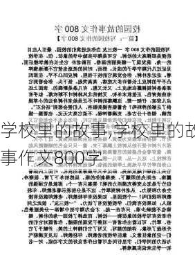 学校里的故事,学校里的故事作文800字