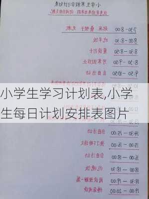 小学生学习计划表,小学生每日计划安排表图片-第2张图片-星梦范文网