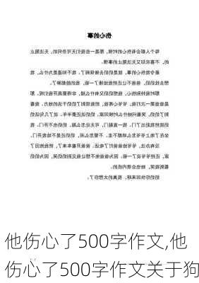 他伤心了500字作文,他伤心了500字作文关于狗