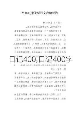 日记400,日记400字