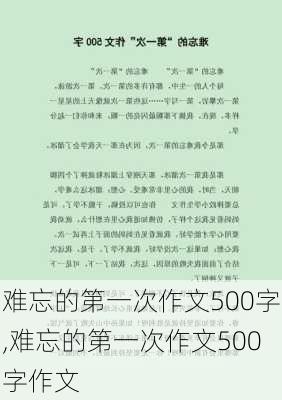 难忘的第一次作文500字,难忘的第一次作文500字作文-第2张图片-星梦范文网