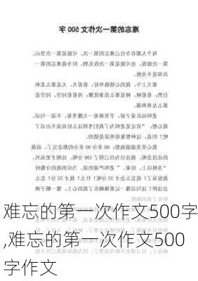 难忘的第一次作文500字,难忘的第一次作文500字作文