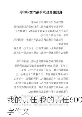 我的责任,我的责任600字作文