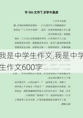 我是中学生作文,我是中学生作文600字