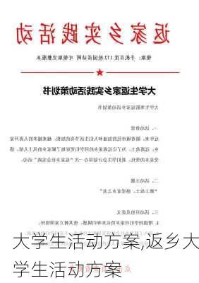 大学生活动方案,返乡大学生活动方案-第2张图片-星梦范文网