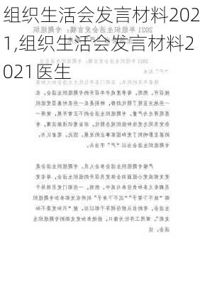 组织生活会发言材料2021,组织生活会发言材料2021医生-第3张图片-星梦范文网