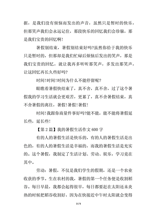 关于暑假的作文,关于暑假的作文600字左右