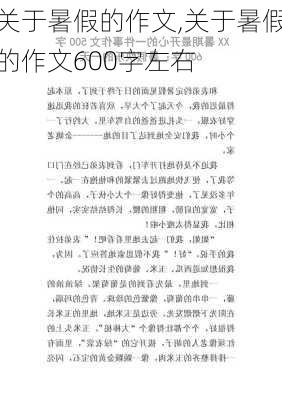 关于暑假的作文,关于暑假的作文600字左右-第2张图片-星梦范文网