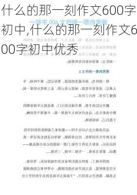 什么的那一刻作文600字初中,什么的那一刻作文600字初中优秀