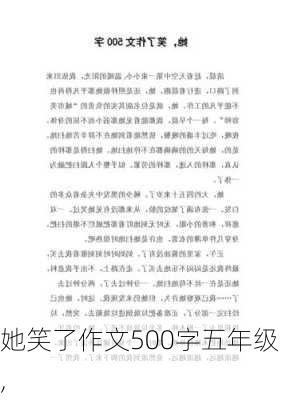 她笑了作文500字五年级,