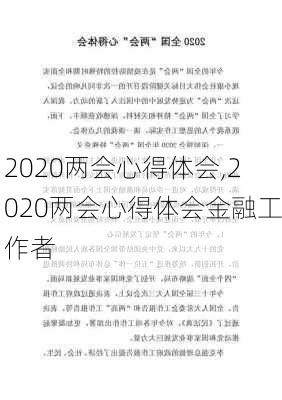 2020两会心得体会,2020两会心得体会金融工作者-第2张图片-星梦范文网