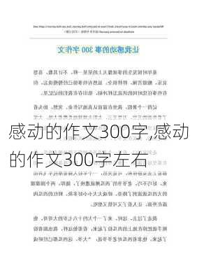 感动的作文300字,感动的作文300字左右