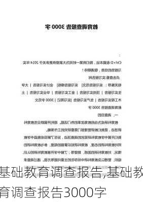 基础教育调查报告,基础教育调查报告3000字