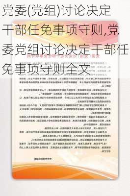 党委(党组)讨论决定干部任免事项守则,党委党组讨论决定干部任免事项守则全文