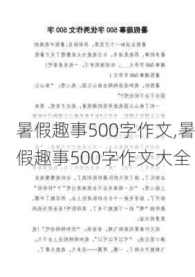 暑假趣事500字作文,暑假趣事500字作文大全