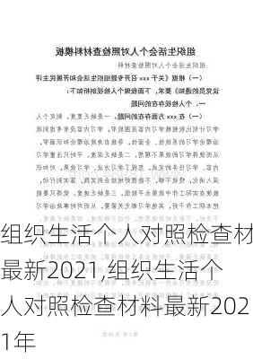 组织生活个人对照检查材料最新2021,组织生活个人对照检查材料最新2021年