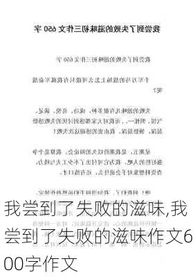 我尝到了失败的滋味,我尝到了失败的滋味作文600字作文-第3张图片-星梦范文网