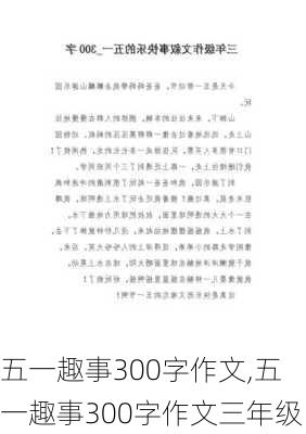 五一趣事300字作文,五一趣事300字作文三年级