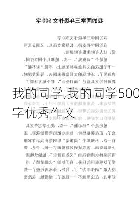 我的同学,我的同学500字优秀作文-第3张图片-星梦范文网