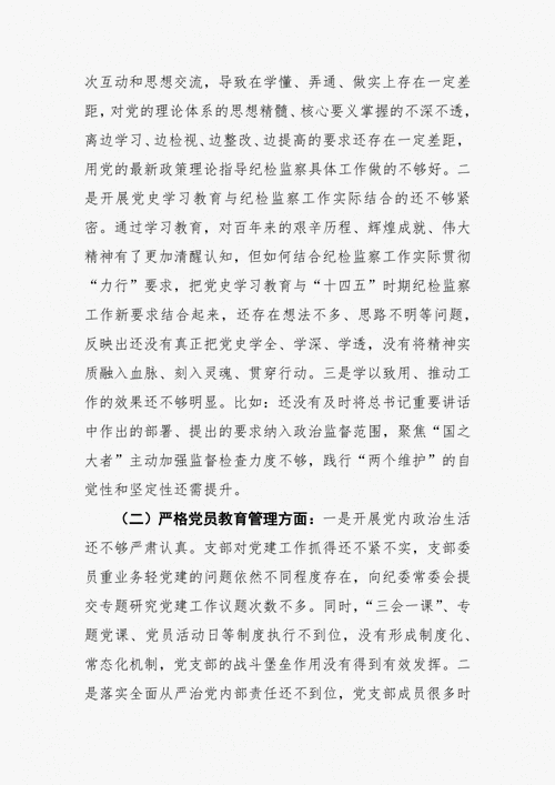 党史教育组织生活会对照检查材料,党史教育组织生活会对照检查材料纪检委员-第3张图片-星梦范文网