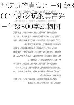 那次玩的真高兴 三年级300字,那次玩的真高兴 三年级300字动物园-第3张图片-星梦范文网