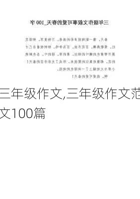 三年级作文,三年级作文范文100篇