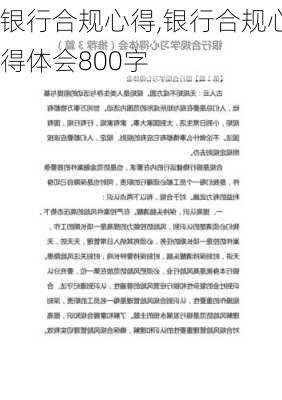 银行合规心得,银行合规心得体会800字-第3张图片-星梦范文网