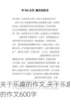 关于乐趣的作文,关于乐趣的作文600字-第2张图片-星梦范文网