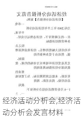 经济活动分析会,经济活动分析会发言材料-第1张图片-星梦范文网