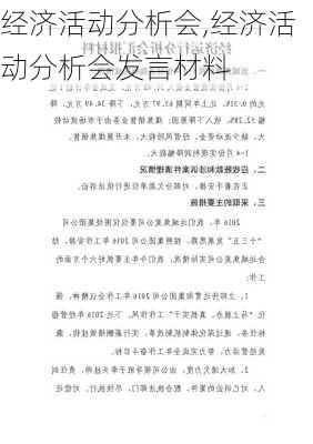 经济活动分析会,经济活动分析会发言材料-第2张图片-星梦范文网