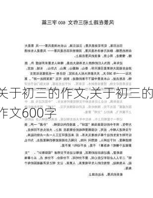 关于初三的作文,关于初三的作文600字