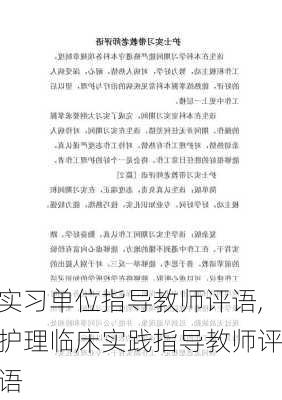 实习单位指导教师评语,护理临床实践指导教师评语-第2张图片-星梦范文网