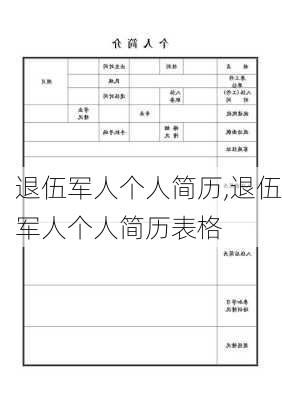 退伍军人个人简历,退伍军人个人简历表格